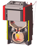 Пиролизный котел на дерево «Атмос»- Generator - с вытяжным вентилятором - с охл. теплообменником DC 50 GS